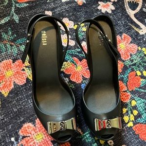 Melissa Shoes Black High Heel Sling Back Pump